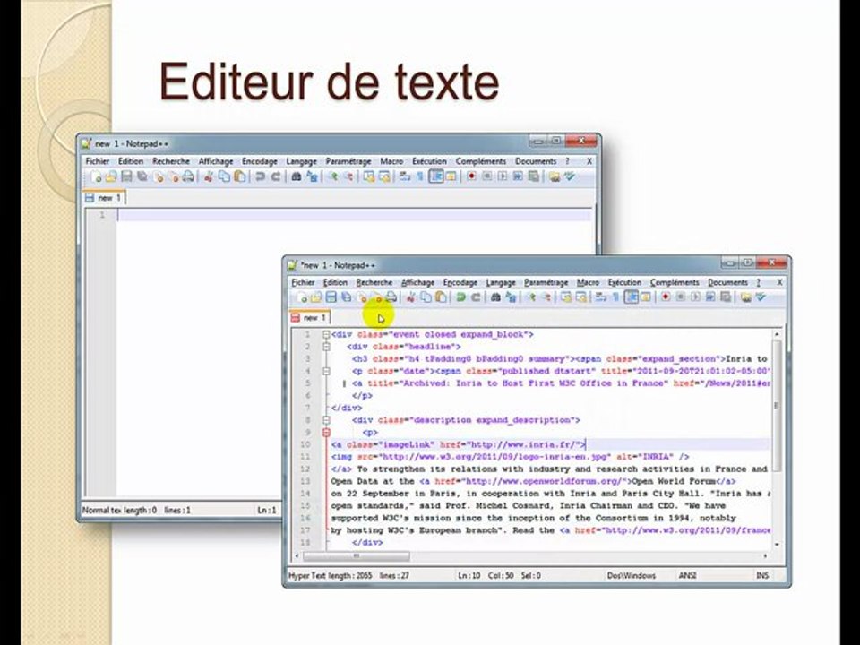HTML5/CSS3 - L'éditeur de texte