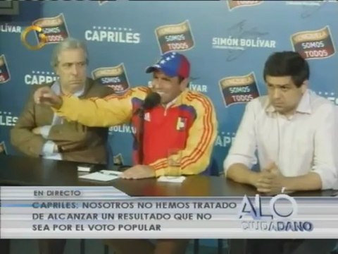 Capriles llama a no caer en provocaciones ni en nada que implique violencia