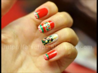 Yılbaşı Manikürü Noel Süsü Christmas nails tutorials 2