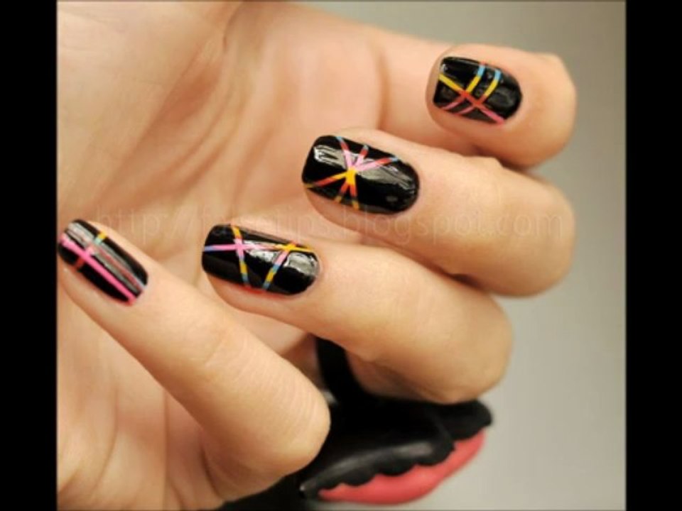 Laser Show Nail Art Manikür Bant Tekniği 2