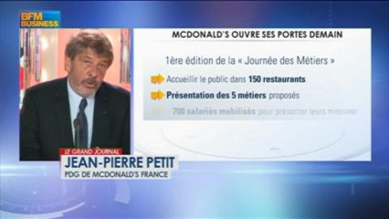 Jean-Pierre Petit, PDG de McDonald's France dans Le Grand Journal - 15 avril 2/4