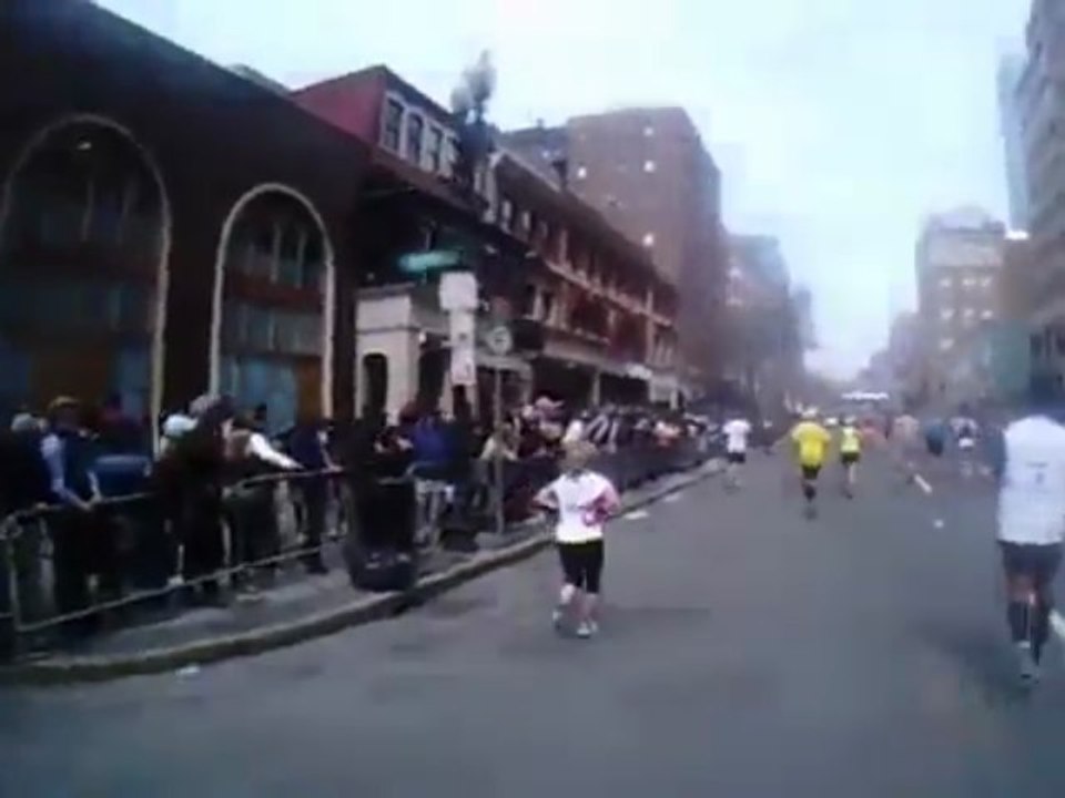 Moment of the First Explosion Boston Marathon