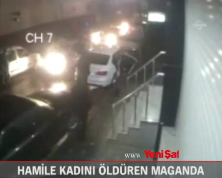 Hamile kadını öldüren maganda kamerada