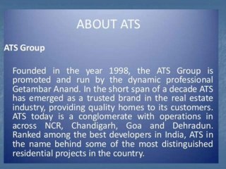 ATS  TOURMALINE SECTOR-109, DWARKA  EXPRESSWAY  GURGAON@9810252510