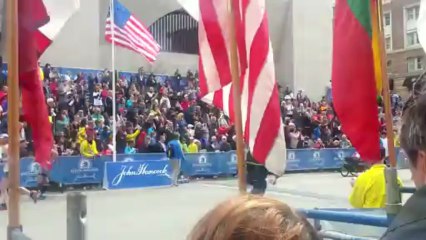 Close video of first Boston Marathon explosion
