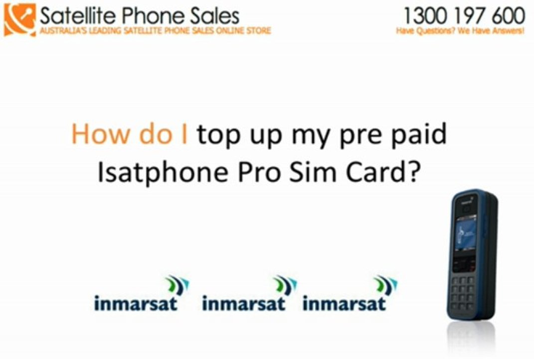 Who in Australia is authorised to top up my Isatphone pro pre paid sim card