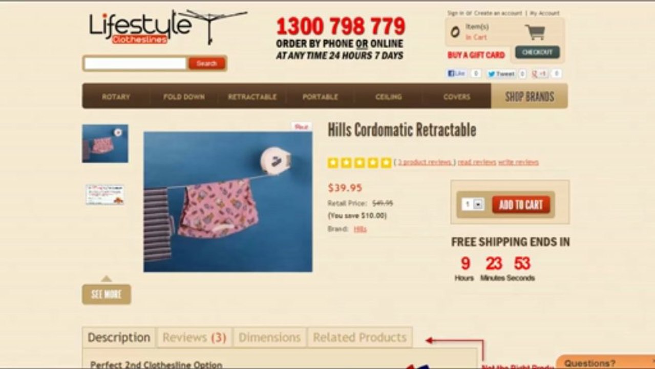 Video on Small Retractable Clotheslines