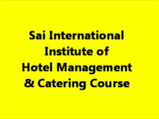 Sai institute of hotel management chennai