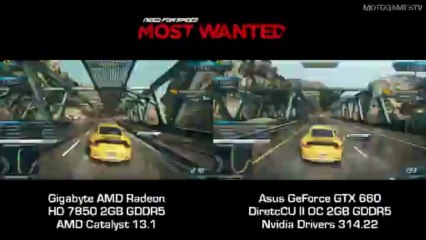 Need for Speed Most Wanted 2012 - Radeon HD 7850 vs GeForce GTX 660