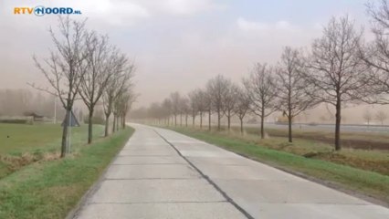 Zandstorm tussen Noord- en Zuidbroek - RTV Noord