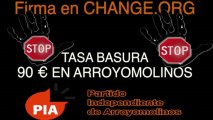 STOP TASA BASURAS 90 € en Arroyomolinos. Firma en CHANGE.Org para exigir su eliminación. PIArr