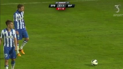 The Worst Freekick Of All Time! - Esbjerg vs Brondby - Denmark 18-04-2013