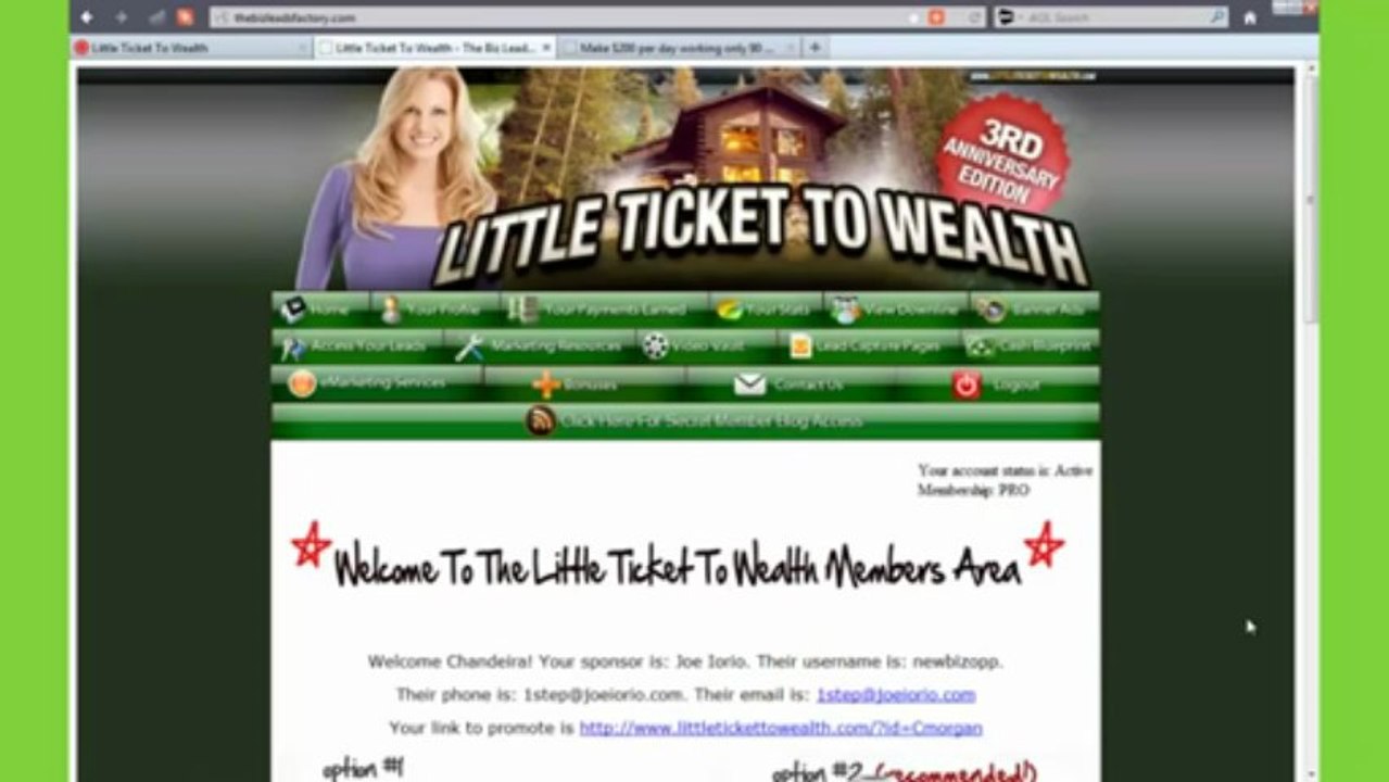 Little Ticket To Wealth" and "Secret Lead Factory" Revealed 2013 - 202,000 Fresh Biz Opp. Leads