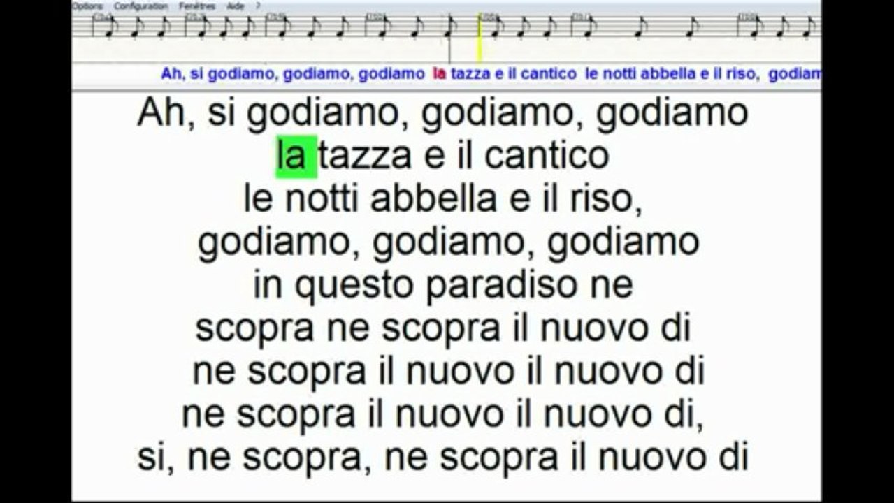 Karaoké Verdi la Traviata Brindisi H Choeurs