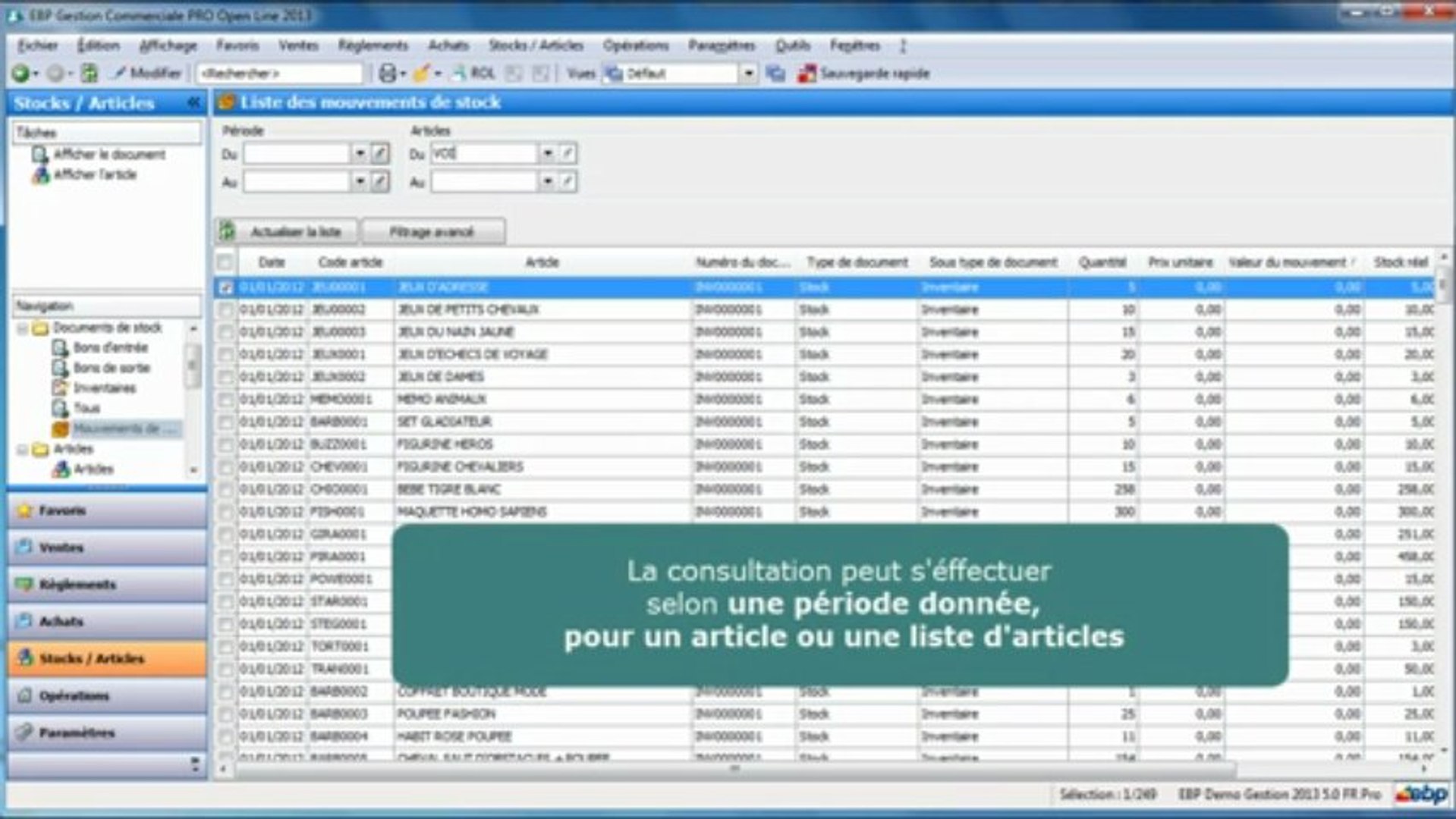 La Gestion Des Stocks Avec Le Logiciel Ebp Gestion Commerciale Pro Open Line Video Dailymotion
