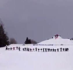 30 Person Skiing Backflip