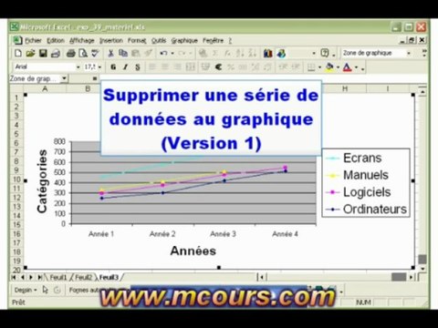Tutoriel EXCEL 2003: Cours N°33 Ajouter, modifier les données du graphique