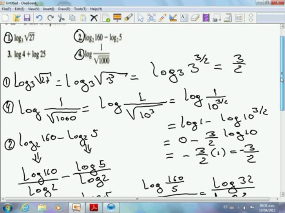 Aplicando la definición de logaritmos