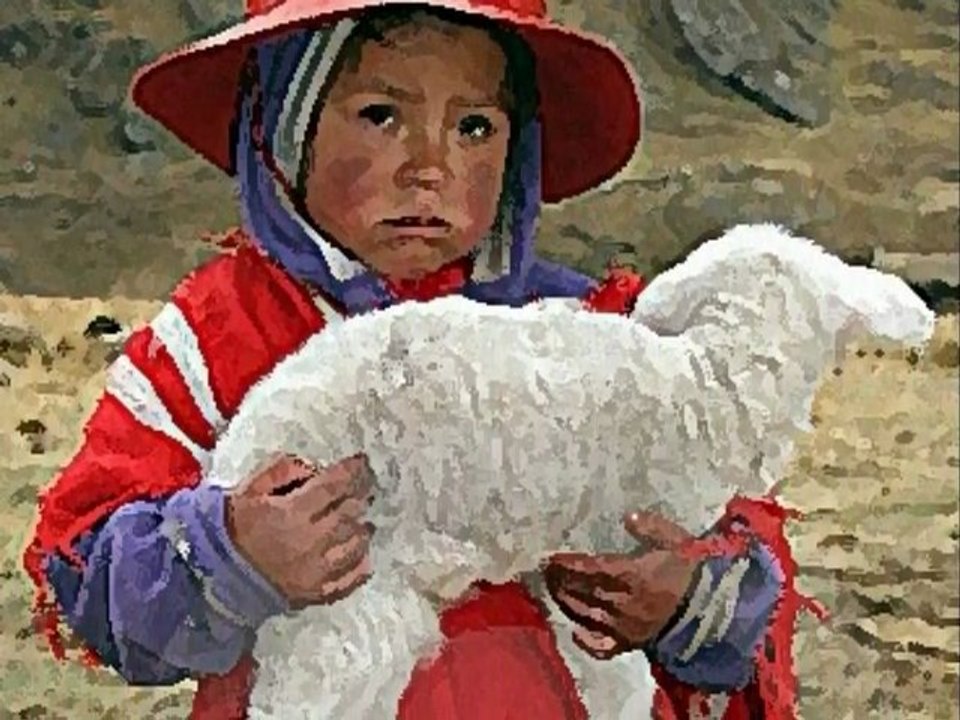 PONCHO DE CUATRO COLORES