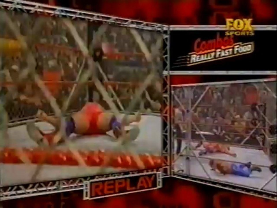 Benoit vs Angle - cage - 6-11-01