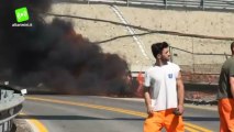 Rimini: auto divorata dalle fiamme, traffico in tilt imbocco Autostrada