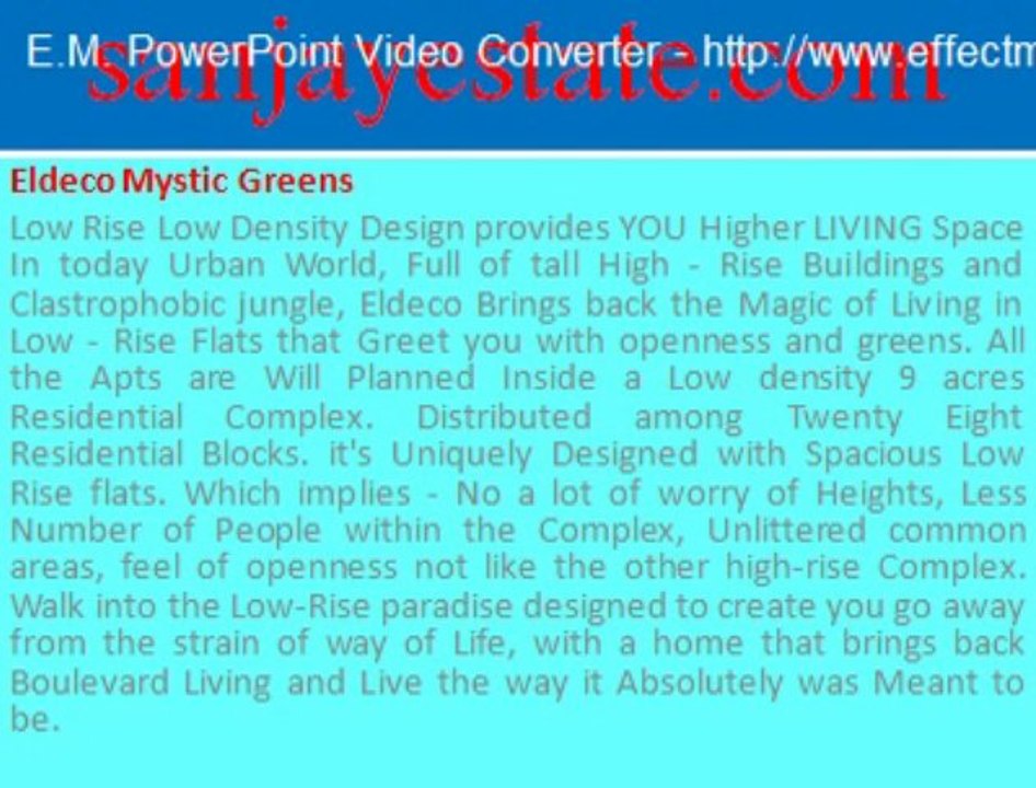 BUY Eldeco Mystic Greens New Flats **919999684904** Eldeco Mystic Greens New Properties
