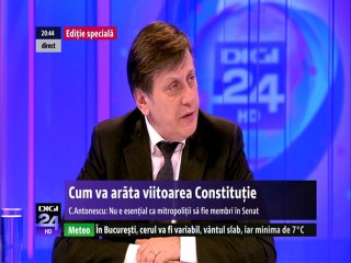 Crin Antonescu la Digi24: VREA STAT LAIC, fara Dumnezeu in constitutie, desi e "conservator"