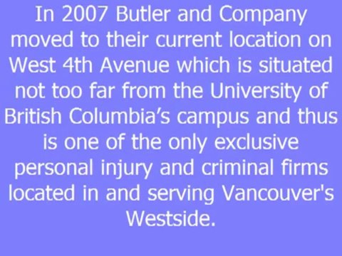 Vancouver Personal Injury Lawyer |604-318-3838|Butler & Company