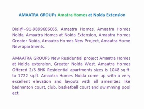 Amaatra Homes Noida Extension @9899303232, Amaatra Homes Project Location