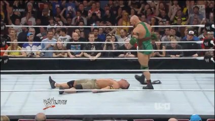 Ryback humiliates john cena at Raw 08/04/2013