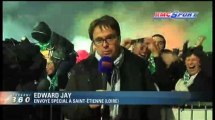 Coupe de la Ligue / Les supporters stéphanois explosent de joie sur la place Jean-Jaurès de Saint-Etienne - 20/04