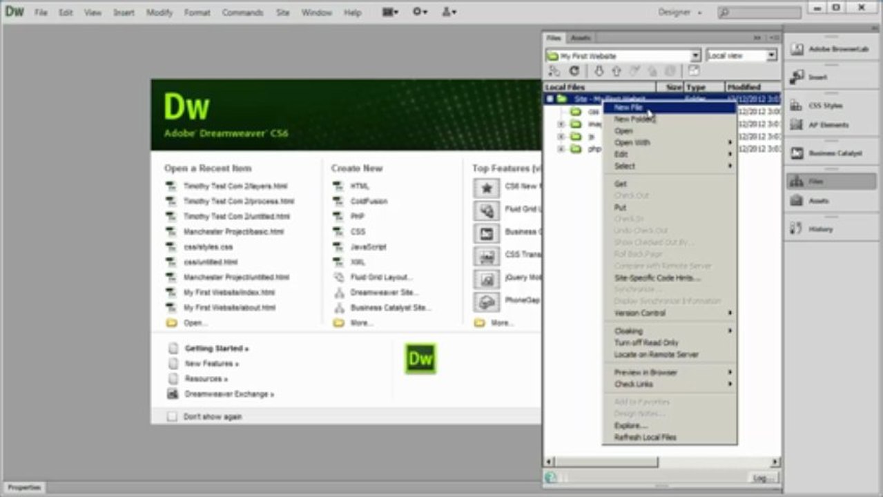 Dreamweaver CS6 Tutorial – Video 03
