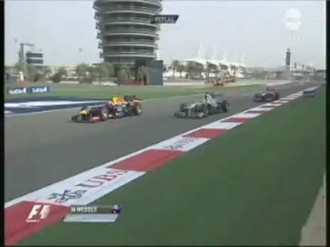 Bahrein 2013 : presque l'accrochage entre Webber et Rosberg