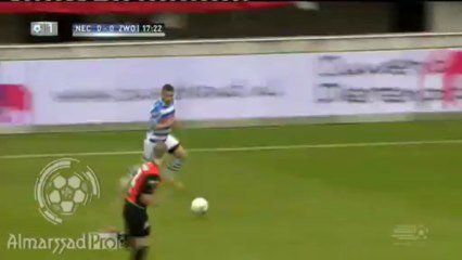 18' Doelpunt Youness Mokhtar, NEC - PEC Zwolle, 0-1.