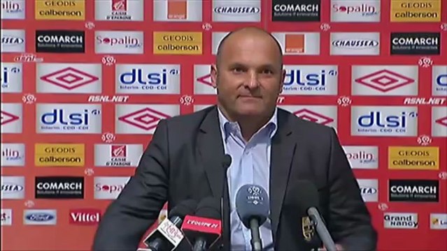Conférence de presse AS Nancy-Lorraine - Evian TG FC : Patrick GABRIEL (ASNL) - Pascal DUPRAZ (ETG) - saison 2012/2013