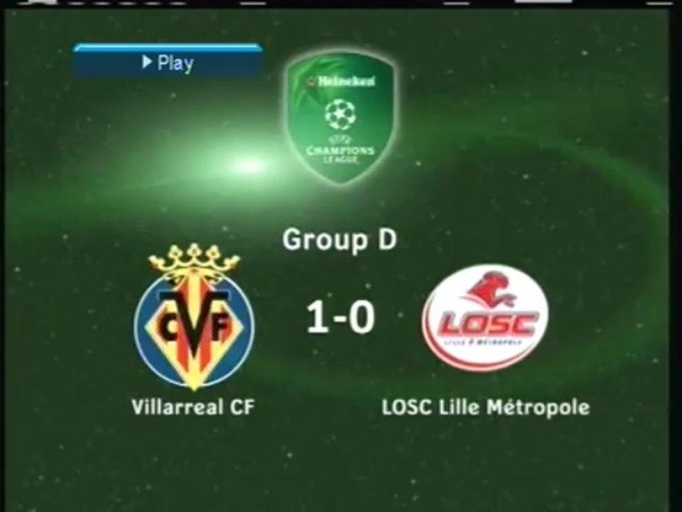 2005 (December 7) Villareal (Spain) 1-Lille OSC (France) 0 (Champions League)