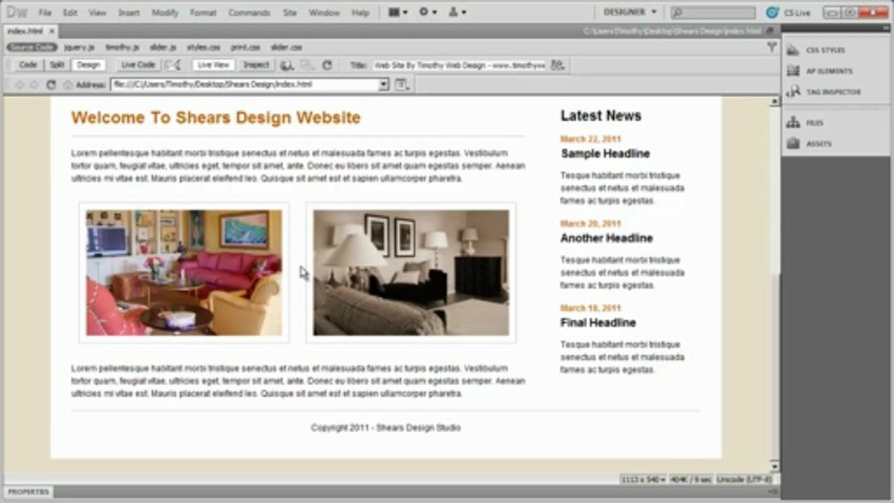 Dreamweaver CS5 Tutorial – Video 21