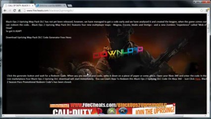 Black Ops 2 Uprising DLC Code Generator - Proof [FREE]