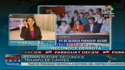 Partido Liberal reconoce triunfo de Horacio Cartes