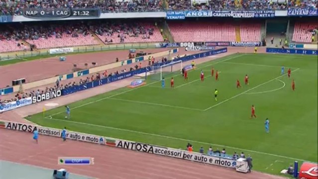 Чемпионат Италии 2012-2013 33 тур Наполи-Кальяри 1 тайм