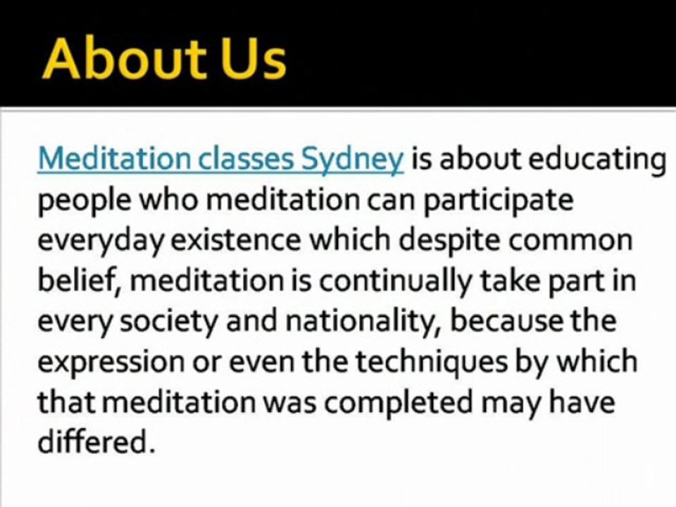 Meditation classes sydney
