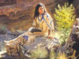 Indiens Navajos en peinture de A. RODRIGUEZ