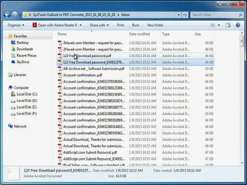Convert & Print Outlook Emails from PST format to PDF File