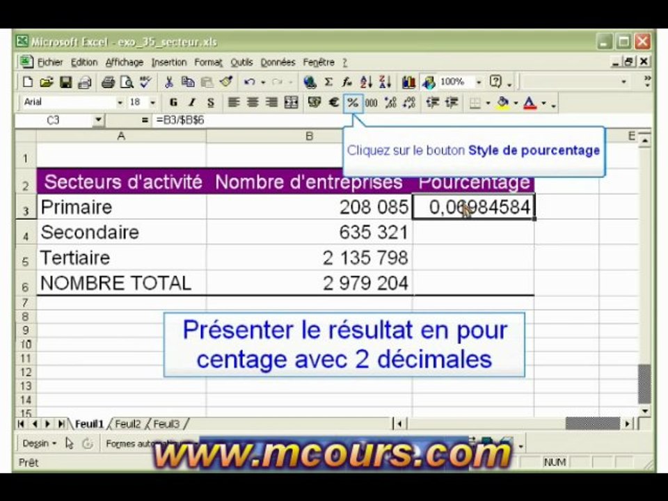 Tutoriel EXCEL 2003: Cours N°26 Utiliser une référence absolue