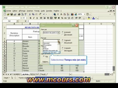 Tutoriel EXCEL 2003: Cours N°22 Trier des données