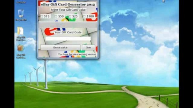 Free eBay Gift Card Generator 2013 - 100% Working - Recently Updated - 100% Free Download