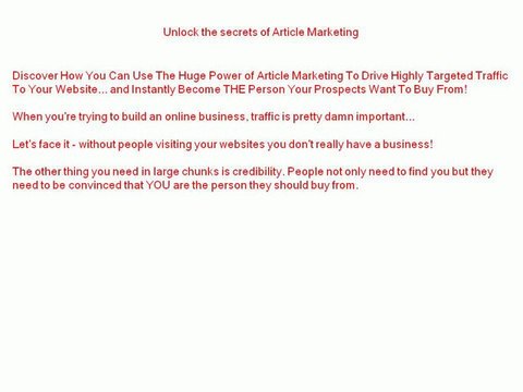 Article Marketing Secrets Revealed