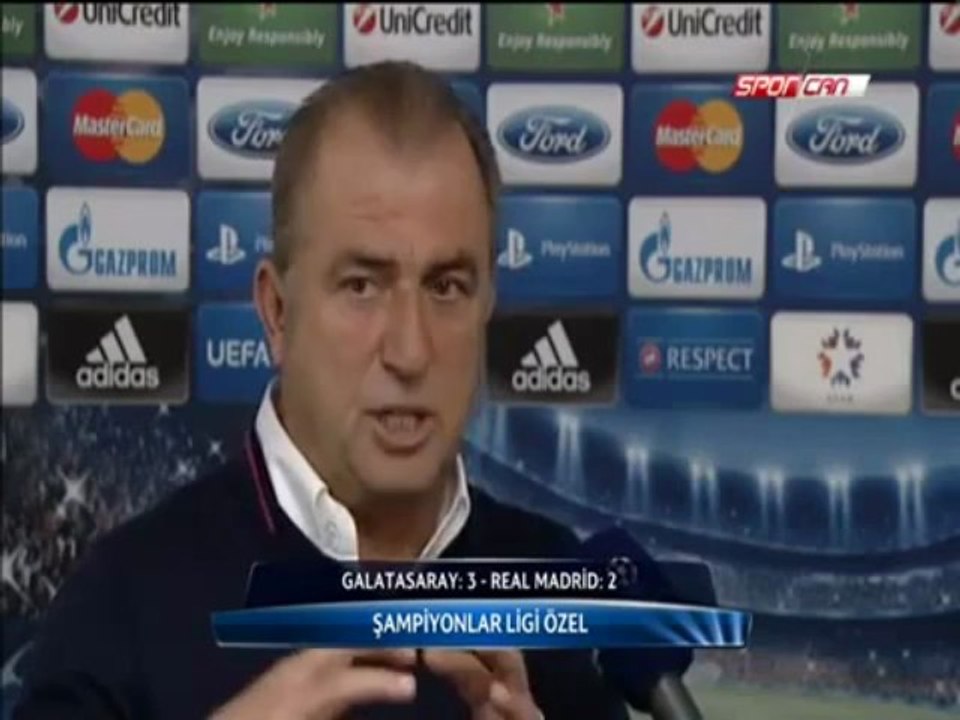 Sampiyonlar Ligi | Galatasaray 3 - 2 Real Madrid Maç sonu Fatih Terim'in açıklamaları