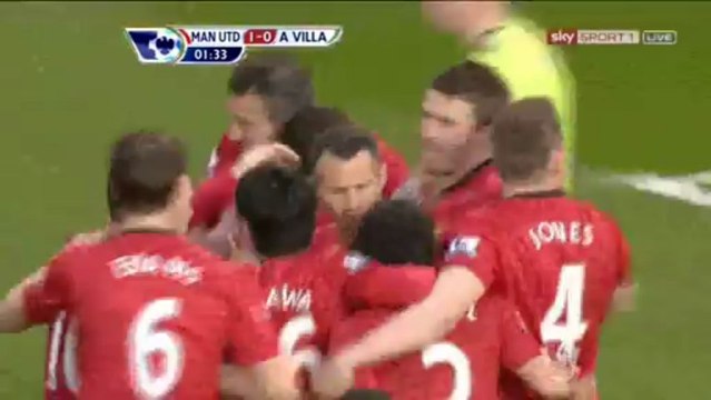 هدف الاول للمان يونيداد في مرمى أستون فيلا - روبين فان بيرسي