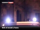 Notte di fuoco nel centro storico di Favara